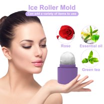 Ice Facial Roller Ice Rollers for Face and Eye Ice Cube Molds Puffiness Relief Skin Tighten Brighten Beauty Treatment Tool Face Icing Capsules Skincare Contour Cube Ice Facial Mold for Lady