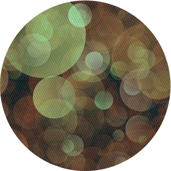 Ahgly Company Machine Washable Indoor Round Transitional Bakers Brown Area Rugs, 7' Round