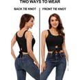 thumbnail image 4 of Alove Women Tie Front Cropped Camisole Scoop Neck Tank Top, 4 of 6