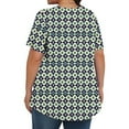 thumbnail image 6 of Horkkom Plus Size Tops for Women Floral Print Short Sleeve Pleated Tunic Tops Summer Casual Loose Crew Neck Blouses L, 6 of 8