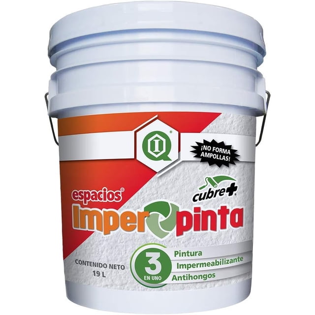 Pintura Acrílica Impermeabilizante Imperquimia 19L Blanco | Protege Techos y Muros contra Humedad