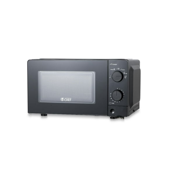 COMMERCIAL CHEF 0.6 Cubic Foot Microwave with 6 Power Levels, Small Microwave with Grip Handle, 600W Countertop Microwave with 30 Minute Timer and Mechanical Dial Controls, Black