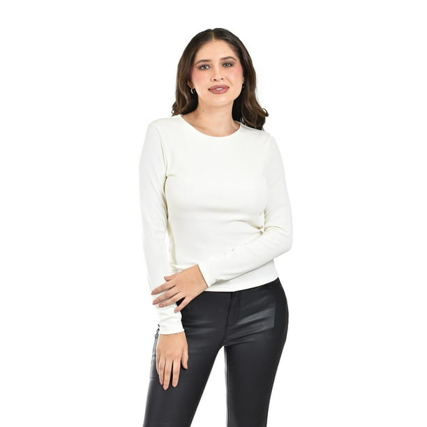 Blusa de manga larga /Juvenil, 0279 (Blanco) blanco G
