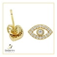 thumbnail image 5 of BEBERLINI Women Stud Earrings Cubic Zirconia 14K Gold Filled Brass Jewelry Evil Eye, 5 of 7
