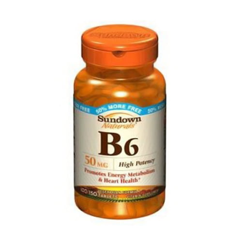 Sundown Vitamin B6 50 Mg Tablets For Healthy Cardiovascular Function