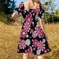 thumbnail image 4 of 1960's Retro Flowers in Pink and White - Mod Abstract Sleeveless Dress beach dress long dress wom summer, 4 of 6