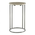 thumbnail image 2 of Linon Priscille Round Accent C-Table, Silver Metal Base with Neutral Capiz Shell Mosaic Finish, 2 of 11