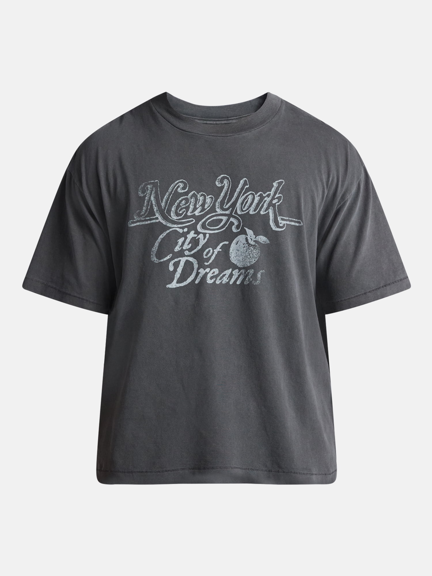 No Boundaries Oversized Boxy Fit Cropped Length New York City Graphic Tee Shirt, Men's & Big Men's, XS-5XL