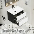 thumbnail image 3 of Eclife 24" Black and White Single Bathroom Vanity with Integrated Sink Top, Faucet and Drain, 3 of 9