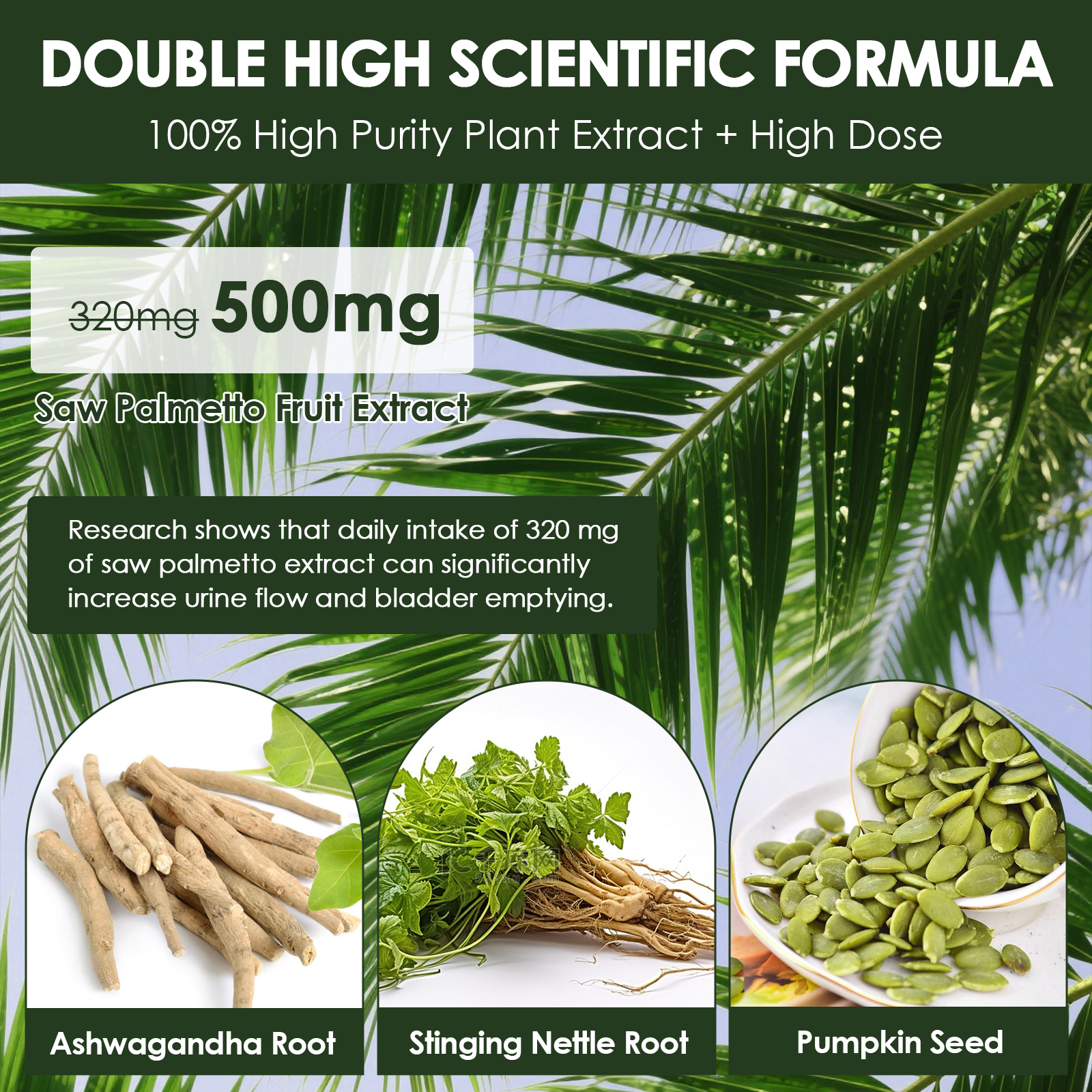 Totaria Organic Saw Palmetto & Prostate Support for Men, 120 Capsules, Non-GMO, Gluten-Free