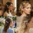 thumbnail image 5 of MIALLO Silver Cubic Zirconia Leaf Hair Barrette, Sparkling Crystal Bridal Hair Clip, Hypoallergenic Spring Hair Accessories for Women & Wedding, 5 of 8