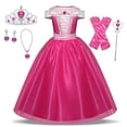 thumbnail image 2 of GJDAMFD Disfraz de princesa rosa elegante para niñas pequeñas, disfraz de fiesta de cumple GJDAMFD  GJDAMFD, 2 of 2