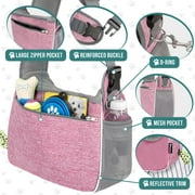 PetAmi Small Dog Sling Carrier, Soft-Sided Crossbody Puppy Carrying Purse Bag, Adjustable Sling Pet Pouch to Wear Medium Dog Cat Travel, Dog Bag for Traveling, Breathable, Poop Bag Dispenser, Pink