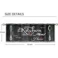 thumbnail image 2 of Black Farmhouse Rustic Curtain Valance for Window Treatments Vintage Fork Spoon Retro Kitchen Treatment Barn Country Wooden Wood Plank Drapes for Bathroom Living Room 1 Panel (52x18 Inch), 2 of 5