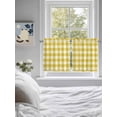 thumbnail image 4 of Half Window Curtain 36 Inches Long, Yellow Gradient Window Treatment Curtain Drapes, Farm Plaid Buffalo Checkered Gingham Small Tier Curtains for Bathroom Over Sink, 27.5"x36", 2 Panels, 4 of 7