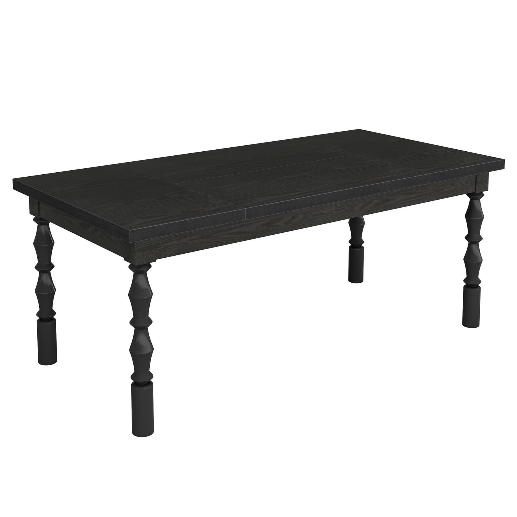 Fnova 62" Farmhouse Dining Table for 4-6 People, Large Wood Rectangle Kitchen Table Modern Dining Room Furniture with Carved Turned Legs