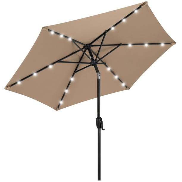 Best Choice S 7 5ft Outdoor Solar Patio Umbrella For Deck Pool W Tilt Crank Led Lights Tan Com 7 5ft Outdoor Solar Patio Umbrella, Best Solar Led Patio Umbrella
