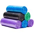 thumbnail image 5 of Bolsa de basura gruesa desechable con asa para corbata, 100 unidades, bolsa de basura portátil para el hogar, bolsas desechables para pañales, color verde, 5 of 5