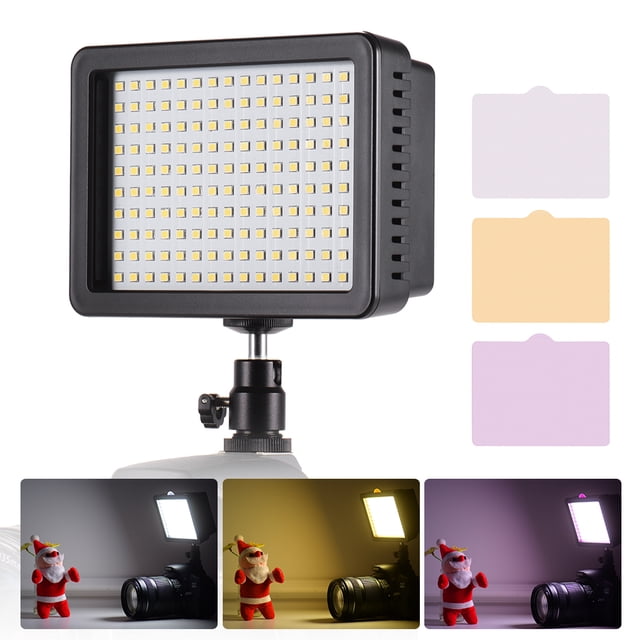 FlyFlise Lampe Vidéo LED Portable 160 Pcs 5600K Couleur Température avec Interrupteur Dimmable Ultra