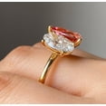 thumbnail image 2 of Jewelerix Unique Two-Stone Oval Shape Wedding Ring, Elegant Pink Pear Gemstone Bridal Jewelry 10K Yellow Gold Vermeil Engagement Toi Et Moi Ring, 2 of 5