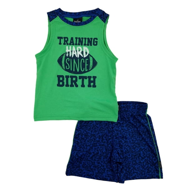 Spalding Infant Boys Green & Blue Athletic Football Tank Top & Shorts Set - Walmart.com