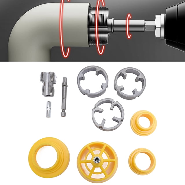 Pipe Thread Maker Tool, G1/2 G3/4 Thread Integrated PPR Pipe Threader Kit User Friendly Alloy Steel for Residential Repairs