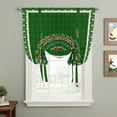 thumbnail image 2 of St.Patrick's Day Balloon Curtains for Bedroom/Front Door/Bathroom, Lucky Shamrock Leopard Farmhouse Plaid Tie Up Curtains 63 Inch Length Light Filtering Kitchen Curtains Shades for Windows 46"x63", 2 of 8