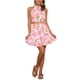 thumbnail image 2 of INSPIRAR CHIC Conjuntos de 2 Piezas para Mujeres Top Corto de Cuello Halter Floral con Falda Corta XS Rosa Claro, 2 of 5