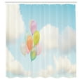 thumbnail image 3 of Ambesonne Colorful Shower Curtain, Balloons Flying up in Sky, 69"Wx84"L, Multicolor, 3 of 5