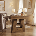 thumbnail image 3 of 24" Modern Side Table 2-Tier Narrow Wooden End Table Trapezoid Base Farmhouse Small Nightstand For Living Room Bedroom Sofa Couch (Brown 2-Piece Set), 3 of 8