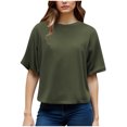 thumbnail image 2 of Camisetas Casuales de las Mujeres, Manga Corta Suelta, Cuello Redondo Casual Top para las Mujeres, 2 of 9