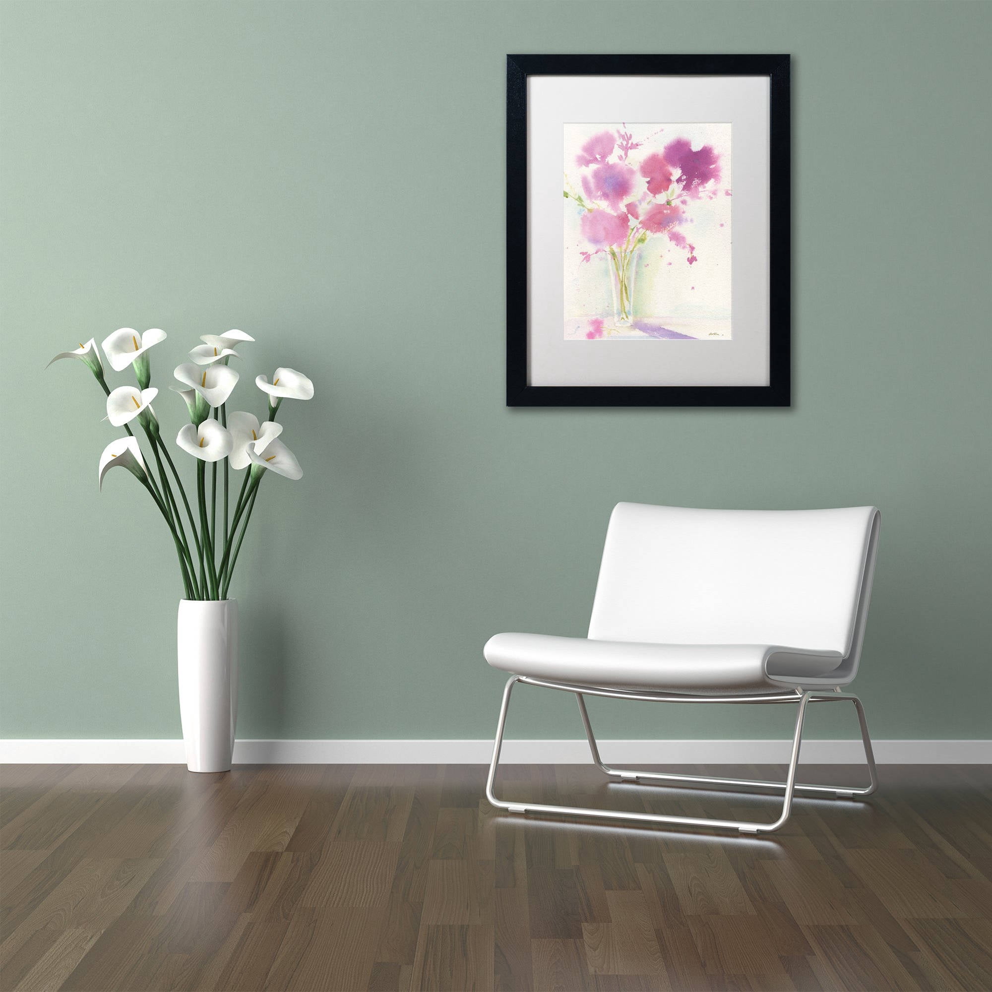 Trademark Fine Art 'Magenta Hues' Canvas Art by Sheila Golden, White Matte, Black Frame