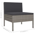 thumbnail image 5 of vidaXL 2 Piece Garden Lounge Set with Cushions Poly Rattan Grey, 5 of 5