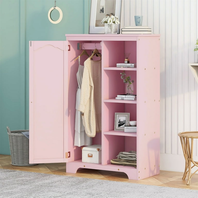 Little girl's dream closet pink rug  Custom Wooden Cabinets and Furniture