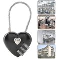 thumbnail image 2 of Couple Padlock, Heart Shaped 3 Digit Combination Security Padlock (black), 2 of 5