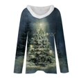 thumbnail image 5 of Lroveb Christmas Shirts for Women Holiday Tops Long Sleeve Faux V Neck T Shirt Xmas Tree Snowflakes Graphic Top Loose Blouse Graphic T Shirts, 5 of 5