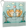 thumbnail image 2 of Polyester Fiber Shower Curtain, Smile Fox Art Shower Curtain, Metal Buckled Eye Waterproof Shower Curtain, Can Be Washed-72x72in, 2 of 8