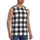 thumbnail image 2 of Balery Black White Plaid Camisetas sin mangas para hombre, absorbe la humedad y protege contra el mal olor.-Large, 2 of 7