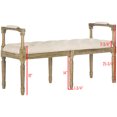 thumbnail image 7 of SAFAVIEH Raiden Linen Rustic Oak Bench Beige /Rustic Oak, 7 of 7