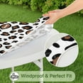 thumbnail image 5 of White Leopard Print with Footballs Pattern Round Fitted Tablecloth with Elastic Edge,Dining Table Cover Waterproof,Outdoor Round Tablecloth for Camping,Dining,Indoor and Outdoor, 5 of 7