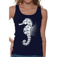 thumbnail image 1 of Awkward Styles Seahorse Tanks for Women Patterned Tank Top for Ladies Women Fashion Collection Tracery Tshirt for Mom Indian Pattern T-Shirt for Her Gifts for Wife Seahorse Shirts Marine T-Shirt, 1 of 4