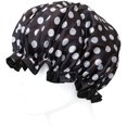thumbnail image 3 of ORUYROP allydrew Bonnets de Douche Imperméables Réutilisables pour Femmes pour Cheveux Longs, Points Noirs et Blancs, 3 of 4