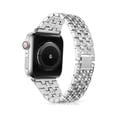 thumbnail image 2 of WorryFree Gadgets Metal Bling Band Compatible with Apple Watch Band 42mm 44mm 45mm iWatch Strap Wristband for Men Women iWatch Band Series 8 7 6 SE 5 4 3 2 1 - Silver, 2 of 5