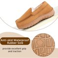 thumbnail image 5 of NCCB Boys Moccasin Slippers Girls Memory Foam House Shoes Plush Lining Non Slip Bedroom Slippers Indoor Outdoor Beige 3 Big Kid, 5 of 7