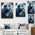 thumbnail image 4 of Designart "Gothic Dino Giants T-Rex" Animals Framed Wall Art - Modern Blue Dinosaur Living Room Framed Canvas Art, 4 of 6