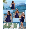 thumbnail image 3 of DOKOTOO Blue Swimdress for Women Vintage One Piece Swimsuits Removable Pad Bathing Suits, 3 of 11