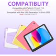 thumbnail image 2 of 360° Rotatable Detachable Keyboard Folio with 7-Color Backlight & Pencil Holder for A16 iPad 10th & 11th Generation (2025),Lavender Purple, 2 of 8