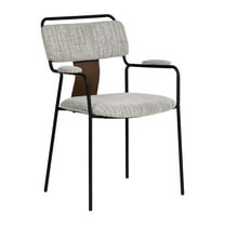 Couva Dining Chair Gray Tweed Dining Chair, Modern Style, Soft chenille fabric, Steel, Indoor Dining