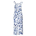 thumbnail image 5 of QATAINLAV Ladies Summer Jumpsuits Baggy Wide Leg Floral Printed Bib Overalls Linen Sleeveless Spaghetti Strap Rompers Multicolor L, 5 of 6