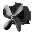 thumbnail image 4 of Ventilador de pared para chimenea, 4 aspas, alimentado por calor, para estufa de leña, color negro, 4 of 14